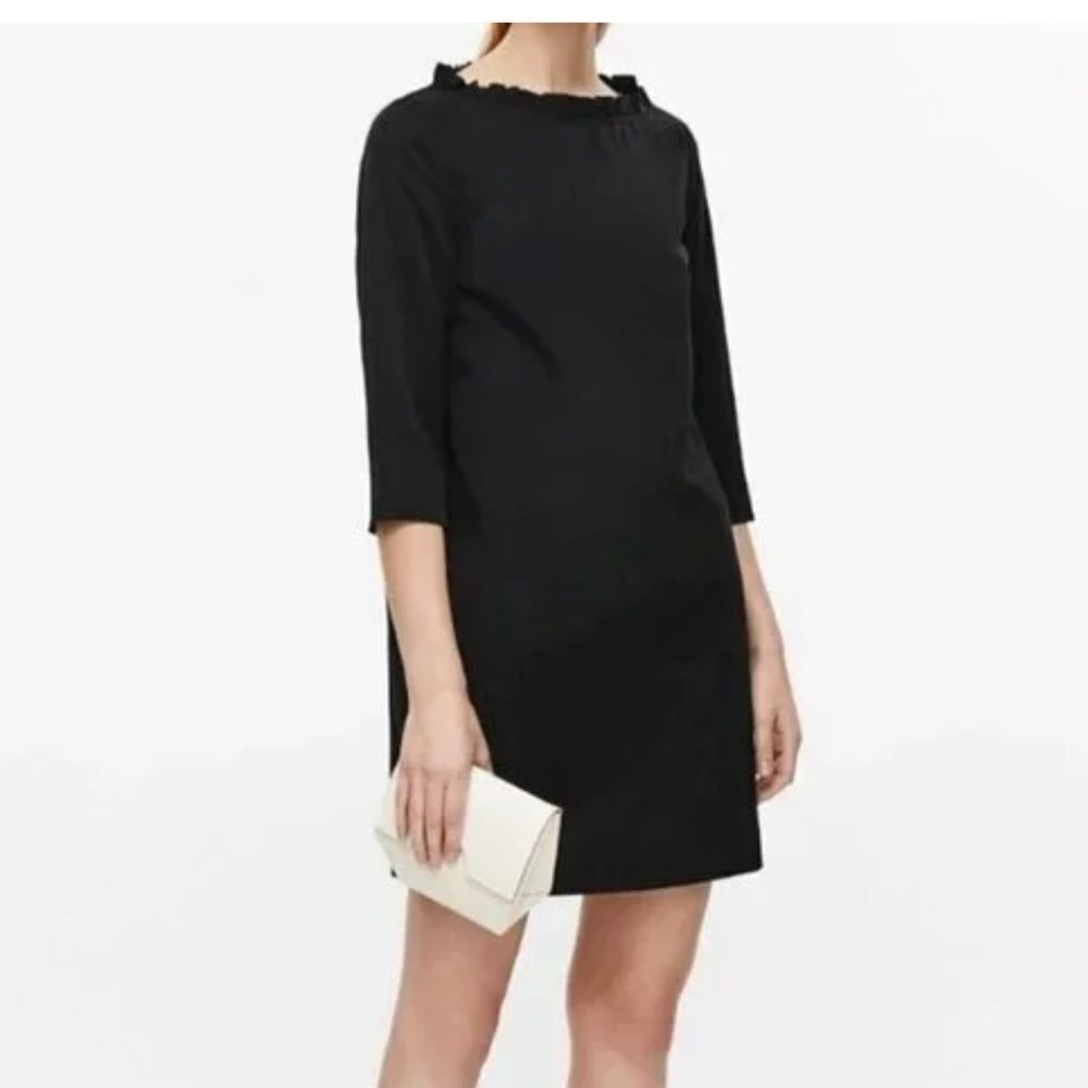 COS Ruffle Boatneck Long Sleeve Dress NWT
